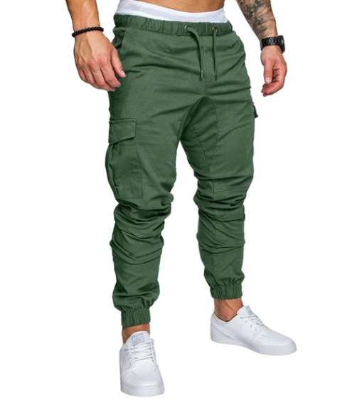 CALÇA CARGO MASCULINA ESTILO JOGGER DE SARJA