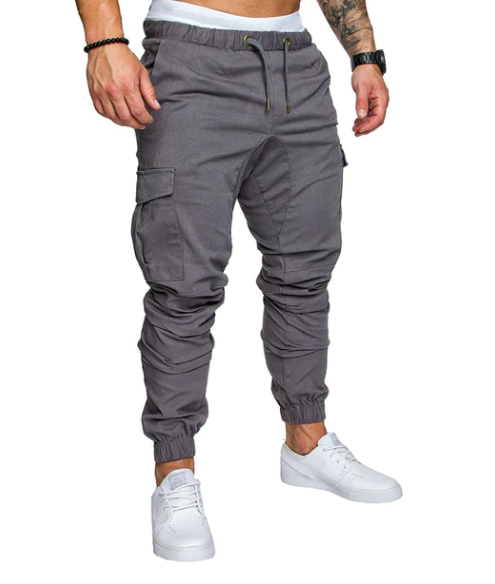 CALÇA CARGO MASCULINA ESTILO JOGGER DE SARJA